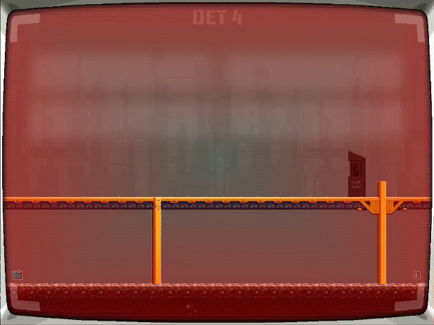 The player enter in a red-tinted view, a text 'Detecting...' appear, then the player leave